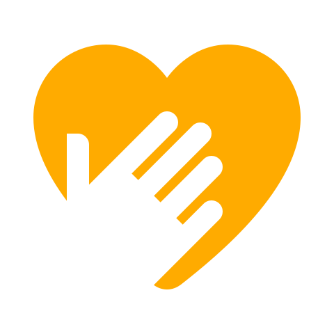 Hand with heart icon