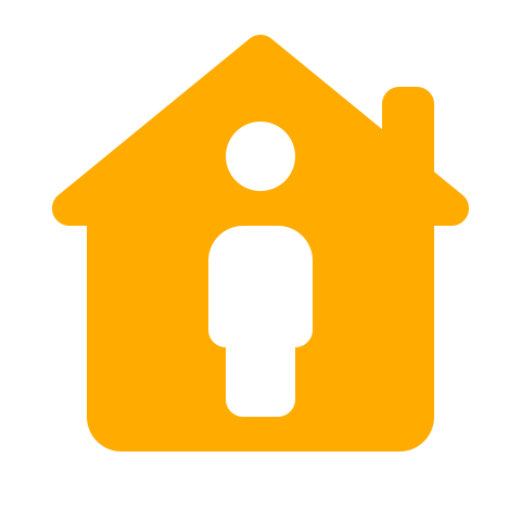 Home with person icon